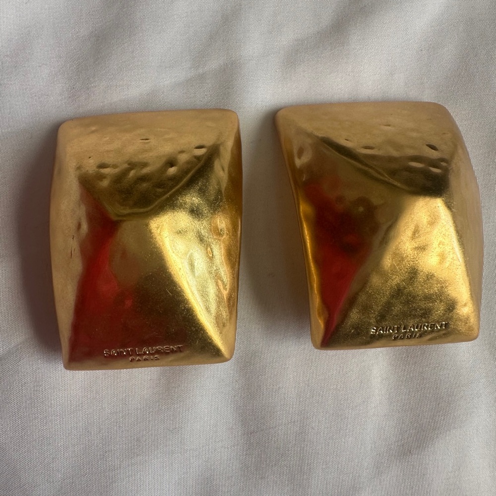 🌟 Saint Laurent Sculptural Textured Clip-on Earrings